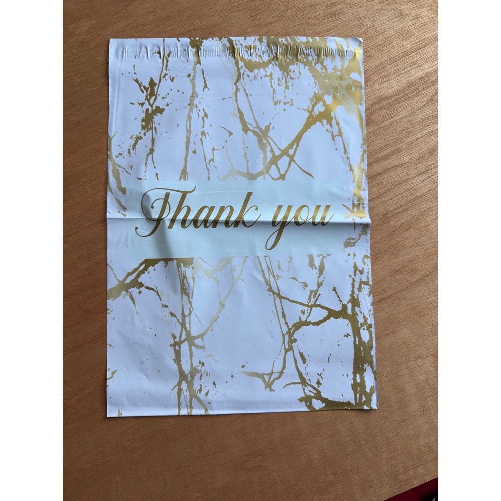 10x13 Marble Gold Thank You polymailer Shipping Mailing office 25‎ ct NEW bags